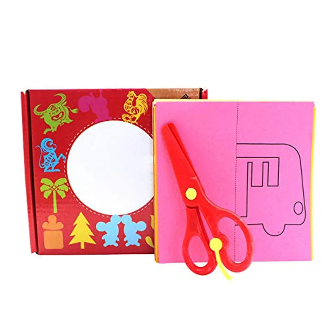 96Pcs Kids Cartoon Color Paper Folding and Cutting Toys Children Kingergarden Art Craft DIY Educational Toy