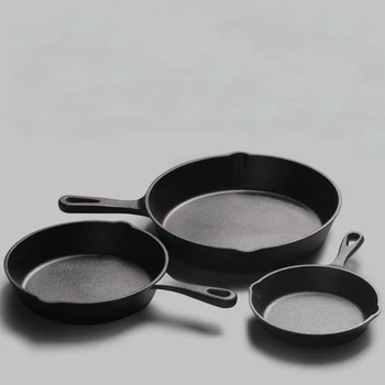 

14/16/20cm Cast Iron Cooking Pan Skillet Frying Pan Professional Heavy Duty Cookware Non-coating without Pot Cover Kitchen Pot