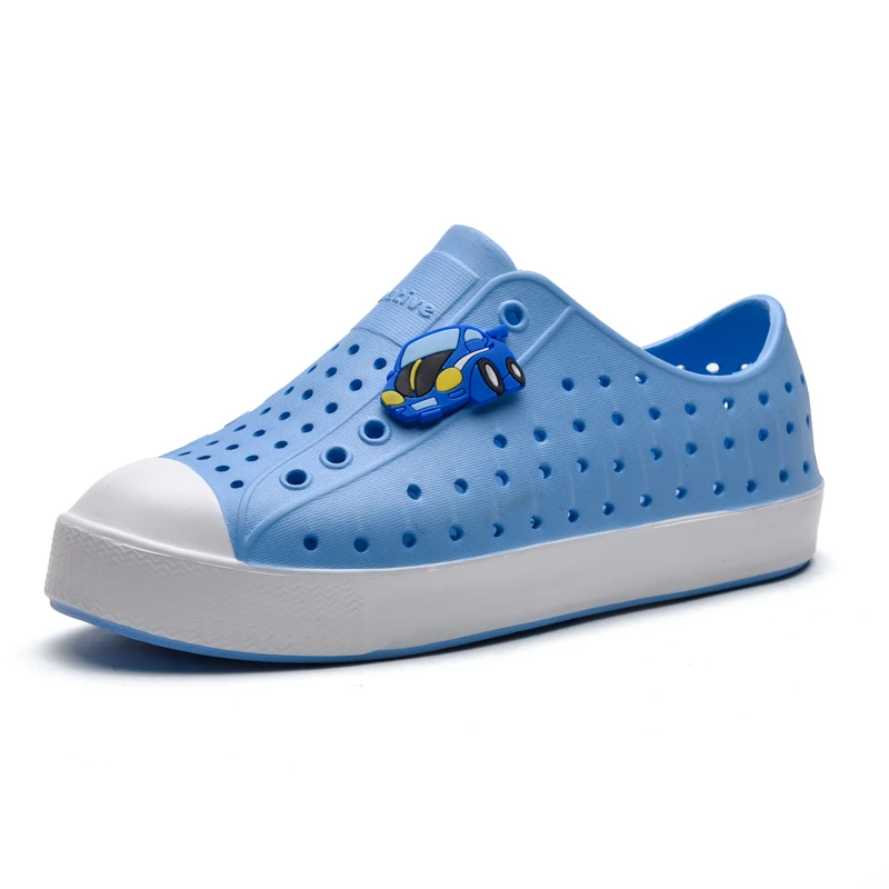 Детская обувь Wnc; Летняя обувь; Scarpe; обувь для мальчиков и девочек; садовая обувь; пляжная обувь на полой подошве; Сабо; сандалии ярких цветов - Цвет: Blue