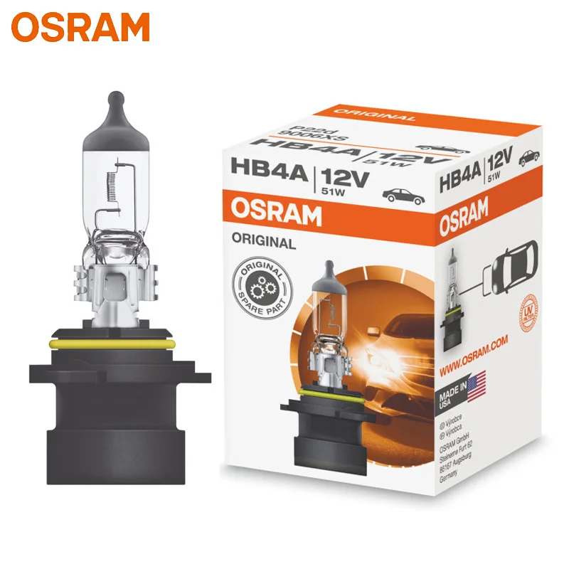 OSRAM 9006XS HB4A 12V 51W P22d Оригинальная Автомобильная галогенная фара автомобильная