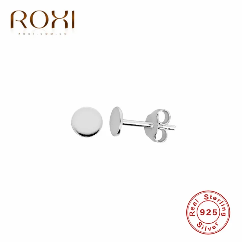 ROXI, модные простые круглые серьги-гвоздики для женщин и мужчин, в стиле панк, хип-хоп, серьги, ювелирное изделие, 925 пробы, серебряные серьги, свадебные подарки