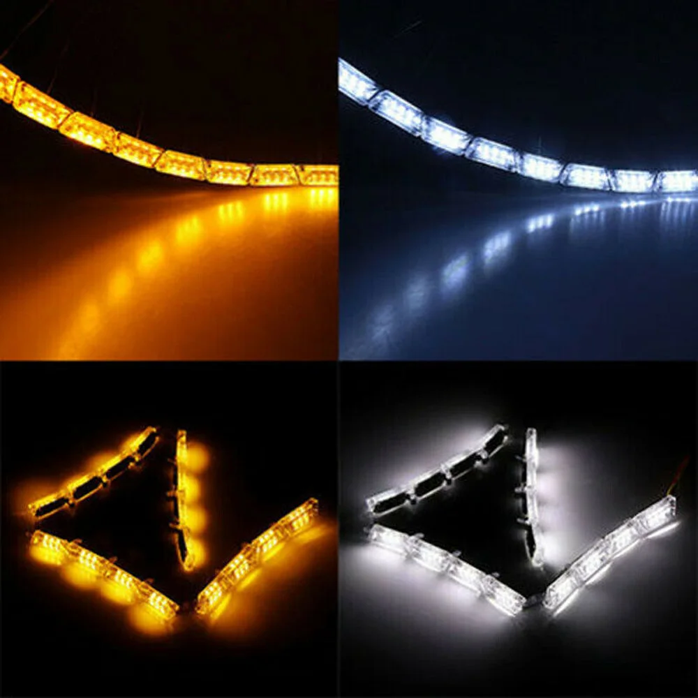 

2pcs Car LED Streamer Daytime Running Turn Signal Flowing Light Lamp Accessories