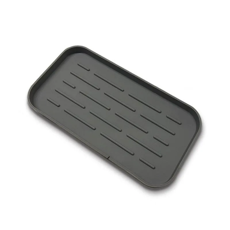 Gray Drain Tray Прямоугольный силиконовый Впитывающий Коврик для сушки посуды термостойкая прокладка нескользящий лоток Толстая водная Подушка инструмент для выпечки кухонная утварь - Цвет: Gray Drain Tray