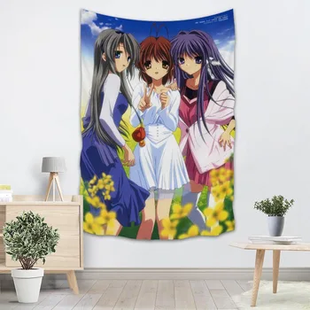 

New Custom Clannad Tapestry Printed Creative living room bedroom background wall fabric hanging painting small fresh