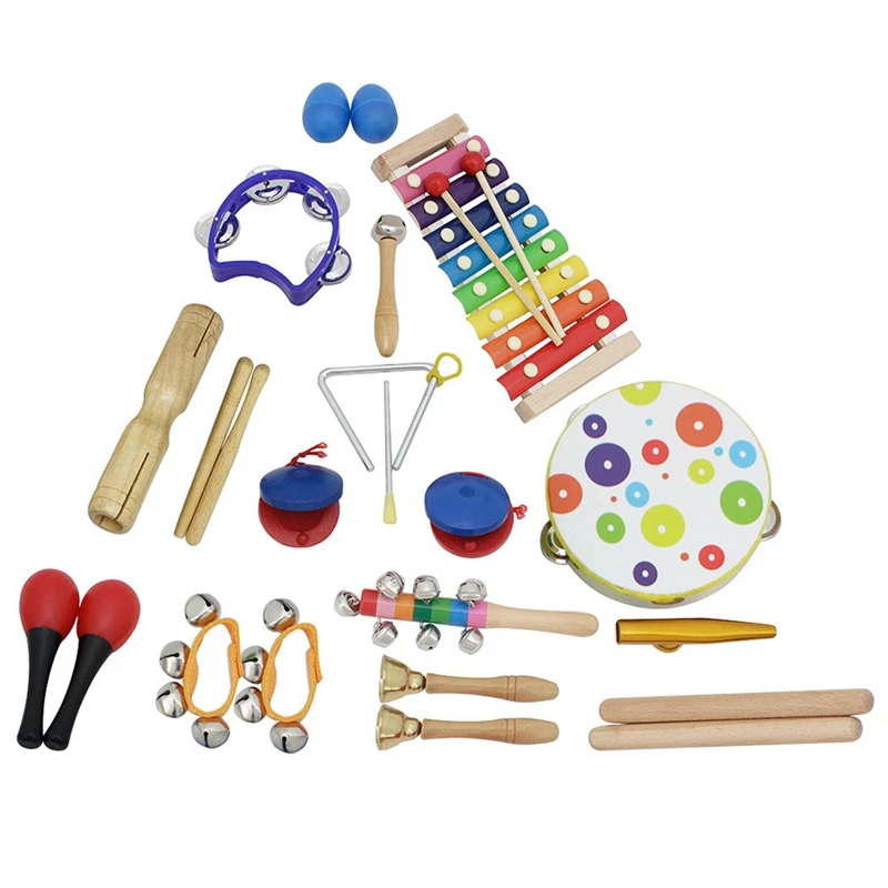  19Pcs Musical Instruments Set Children Early Childhood Music Percussion Toy Combination Kindergarte - 4000111302855