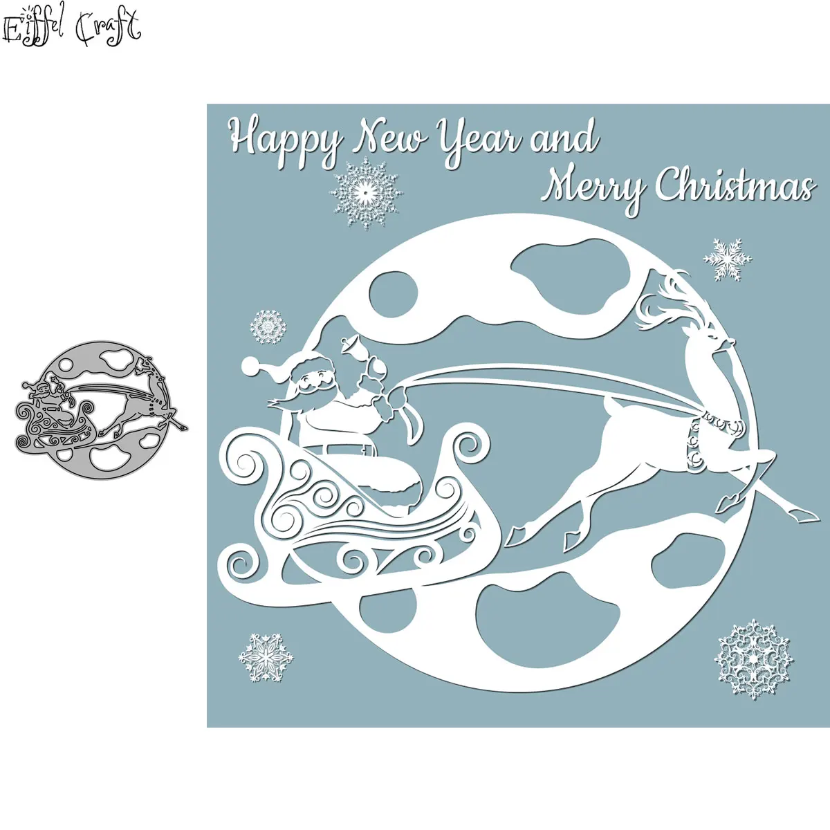 

Christmas Sleigh Reindeer And Santa Metal Craft Dies Cutting For Diy Manual Scrapbooking Paper Stencils New Embossing Dies 2020