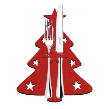 

4PCS Christmas Tree Cutlery Bag Decorations Kitchen Tableware Holder bag Party gift ornament Christmas decorations for home