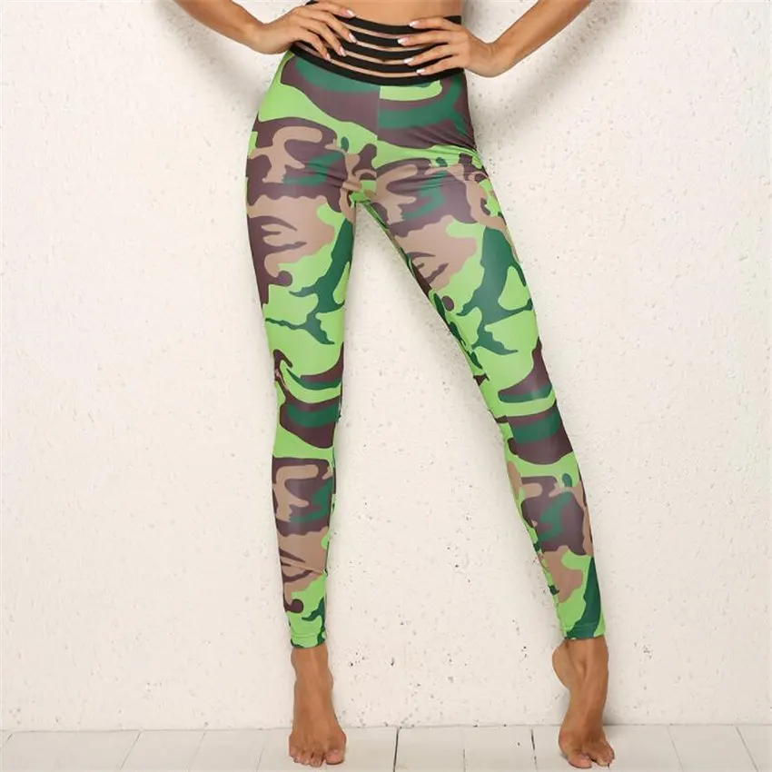 Camouflage green Модные брендовые камуфляжные леггинсы, обтягивающие сексуальные леггинсы для тренировок, повседневные леггинсы с высокой талией, леггинсы для фитнеса, женские штаны - Цвет: Camouflage green