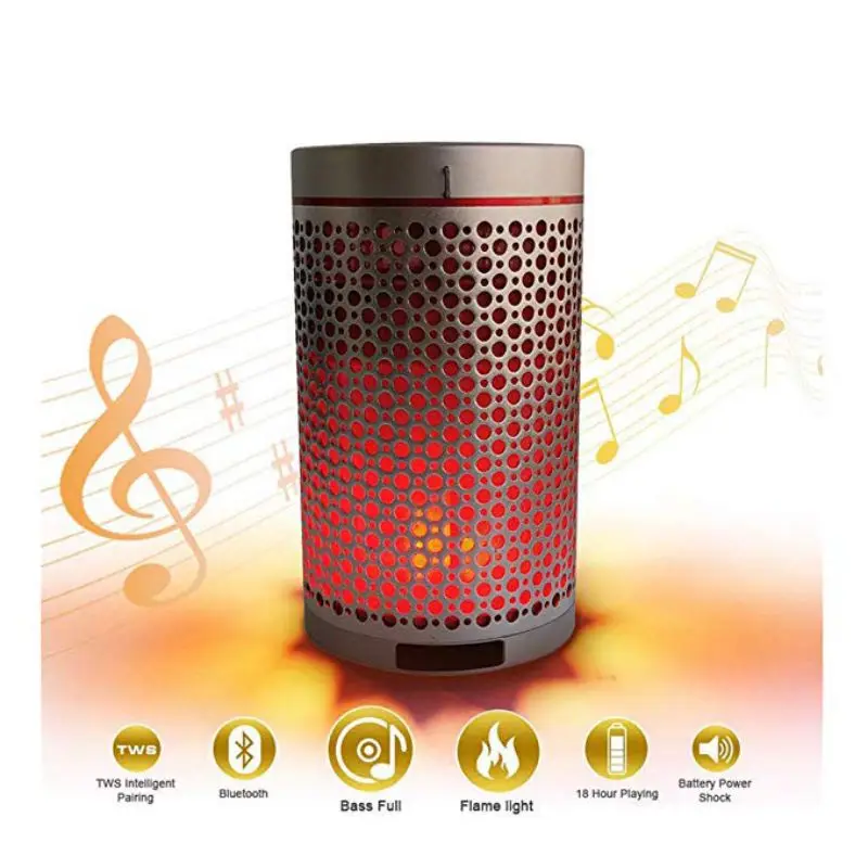 

Portable Wireless Bluetooth Speaker Romantic Flame Light Lamp Wireless Bluetooth Speaker 5VV