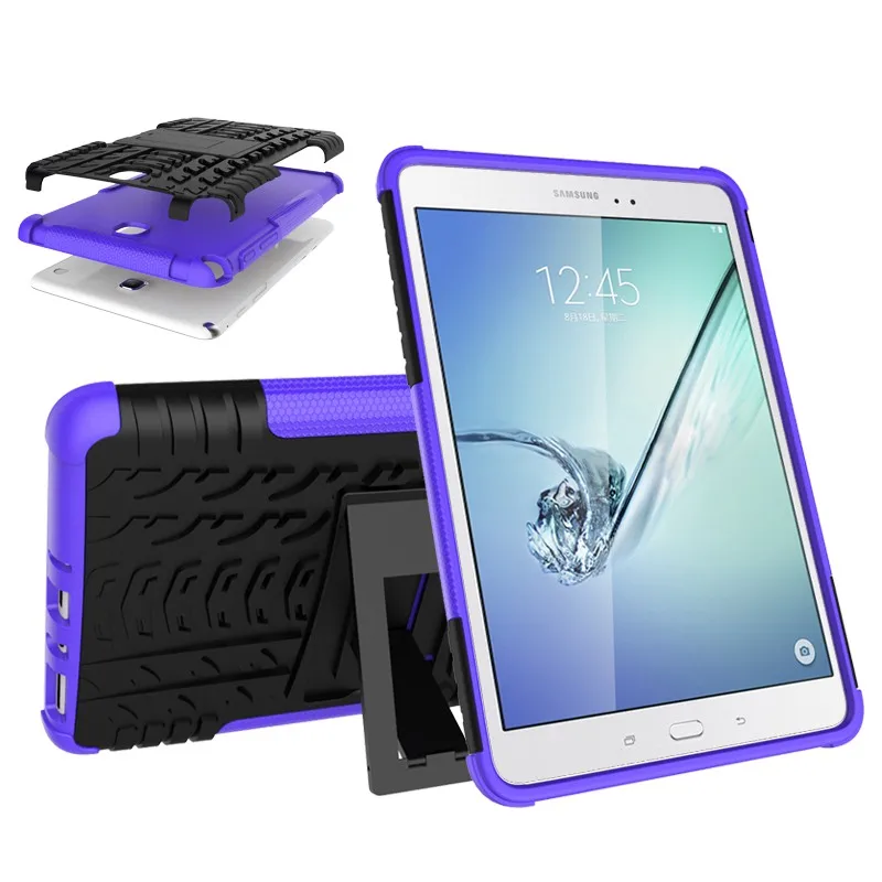 For Samsung galaxy Tab A 8.0 case Tab5 8.0 SM- T350 T355 Tablet Armor case Silicone TPU+PC Shockproof Stand Cover+Film+Pen