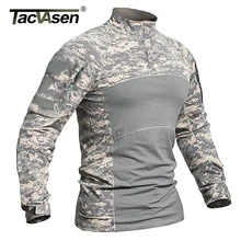 TACVASEN Мужская тактическая футболка Летняя армейская камуфляжная Боевая футболка с длинным рукавом страйкбол военная рубашка Пейнтбол Стрельба футболки