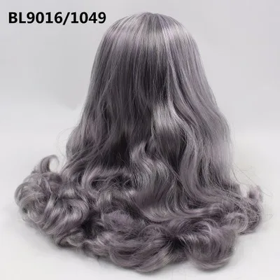 Для куклы Blyth ледяной парик с куполом, золотистые фиолетовые серые волосы, белый натуральный загар темно-супер черный парик для волос, игрушка подарок для девочек - Цвет: style 6