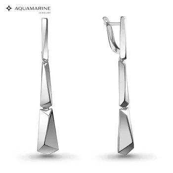 

Long aquamarine earrings without inserts, 925 sterling silver
