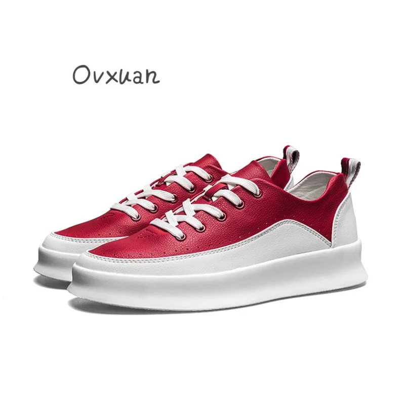 

OVXUAN Luxury British Mens Ankle Basic Boots Men Simple Comfortable Soft Leather Boots Sneakers Curve Rubber Bottom Casual Shoes