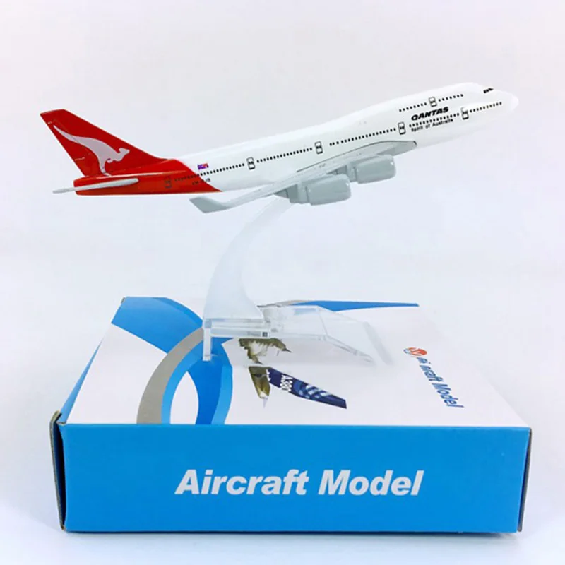 16 см отлитая модель самолета 1:400 Boeing B747-400 модель QANTAS австралийская авиакомпания с базовым сплавом самолет дисплей коллекция детский подарок