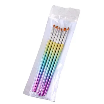

6 Pcs Nail Polish Manicure Brushes Set Nail Art Painting Brush Tools Color Gradient Pattern Brush