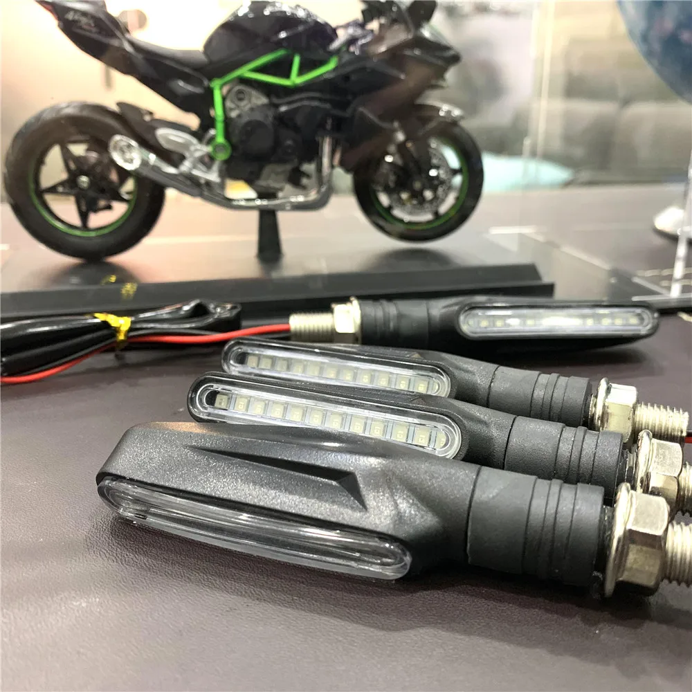 4pcs Motorcycle Turn Signals LED Blinker Flowing Water Flashing Lights Tail Stop Indicators motorcycle turn signal
