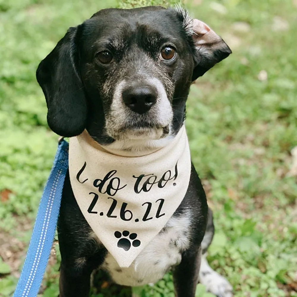 I Do Too Over the Collar Dog Bandana|Wedding Dog Bandana|Engagement Dog Bandana|Proposal Dog Bandana|Dog Accessories for Wedding I Do Too Over the Collar Dog Bandana|Wedding Dog Bandana|Engagement Dog Bandana|Proposal Dog Bandana|Dog Accessories for Wedding