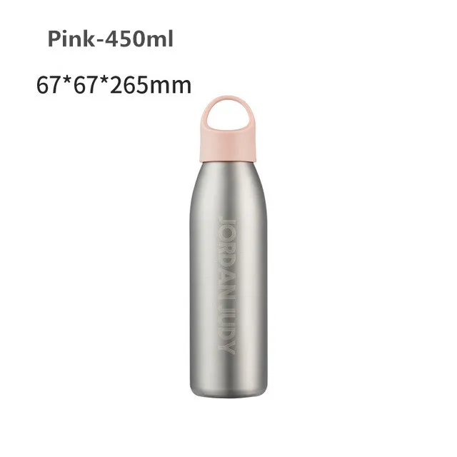Pink 450ml Xiaomi Jordan& Judy 230 мл/450 мл нержавеющая сталь бутылка для воды легкий термос Вакуумная чашка Кемпинг Путешествия Портативная Изолированная чашка - Цвет: Pink 450ml