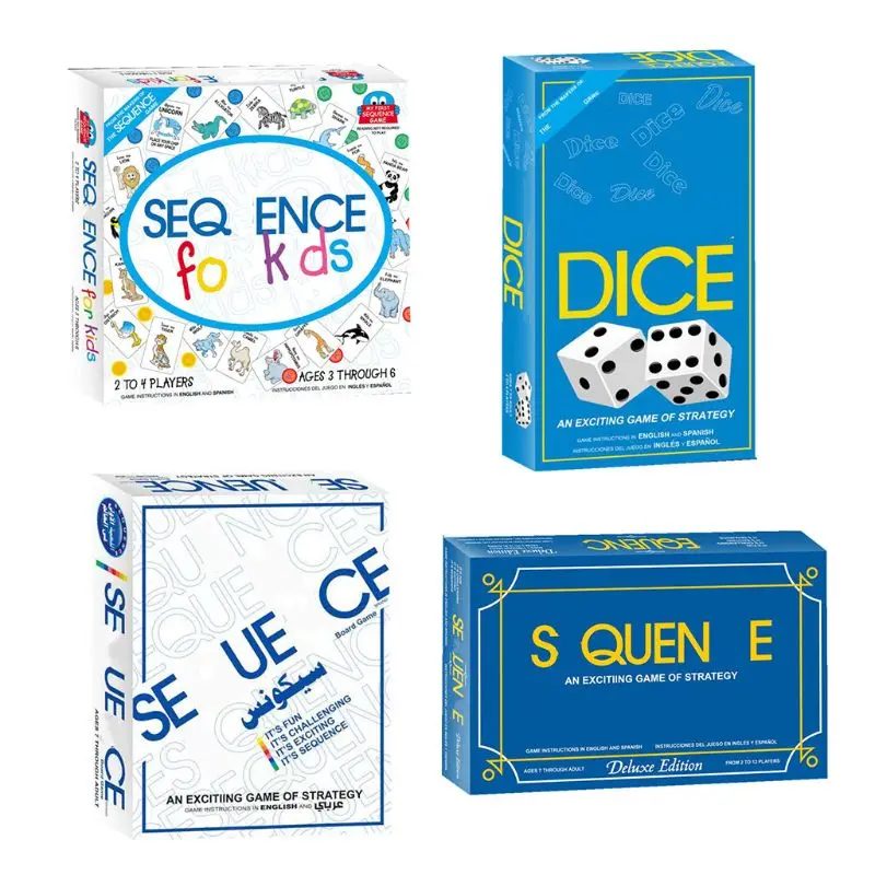 

Sequence Game Table Game Sequence Board Game Funny Playset with Family People