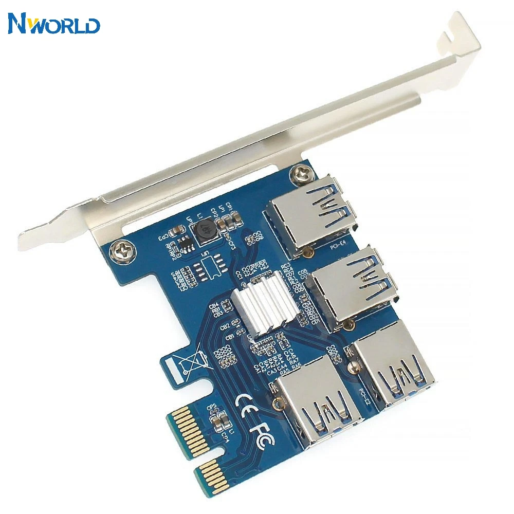 PCIE 1 2/4 PCI Express 1X Слоты Riser Card Mini ITX к внешнему 4 слота E адаптер PCIe порт мультипликатор