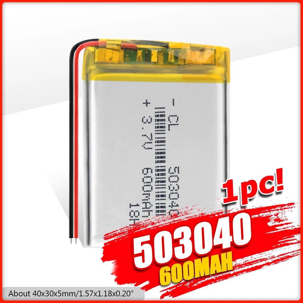 Литий ионный полимерный аккумулятор 2/4 мАч 600 1/503040 шт. 40x30x5 мм литий для диктофона