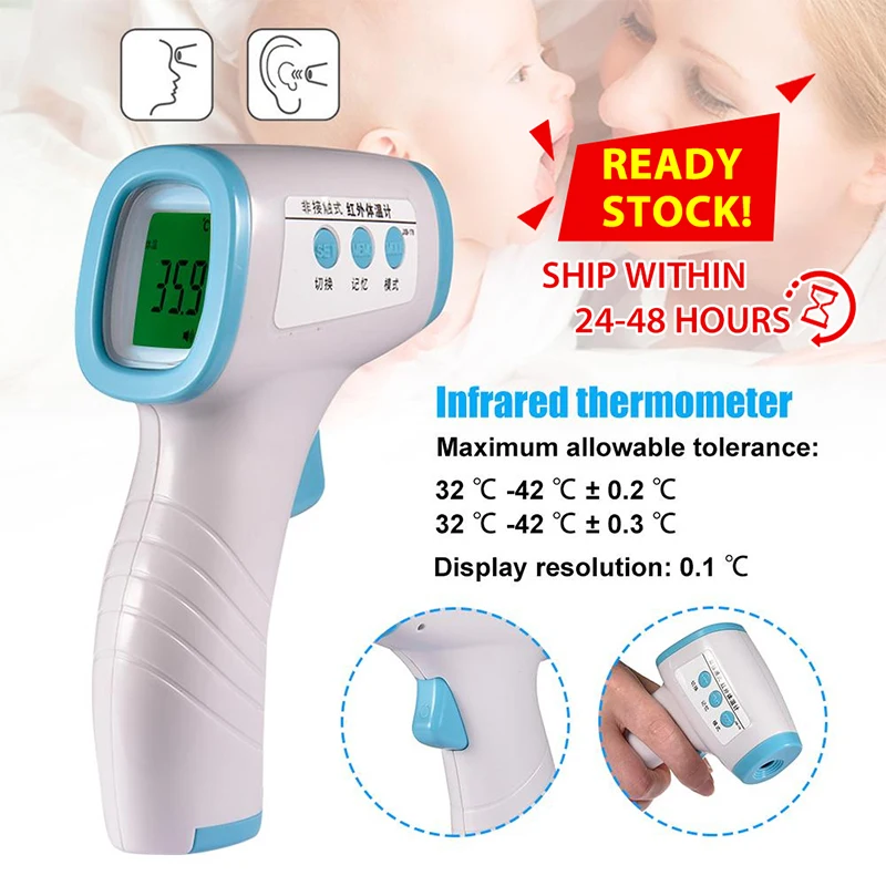 

Forehead EarThermometer Digital Infrared Temporal Thermometer For Baby Adults Instant Accurate Reading Non Contact COVID-19 Test