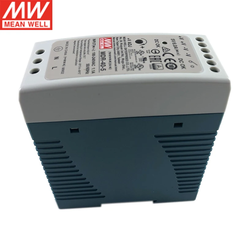 MDR-40-5-AC to DC-DIN-Rail-Power-Supply--5 Volt-6 Amp-30 Watt Hot Sale 