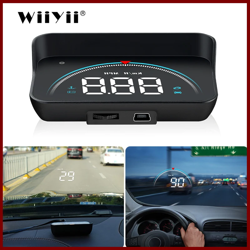 GEYIREN Новый M8 Head Up Дисплей LED HUD OBD II автомобиля Скорость сигнализации Автомобильная