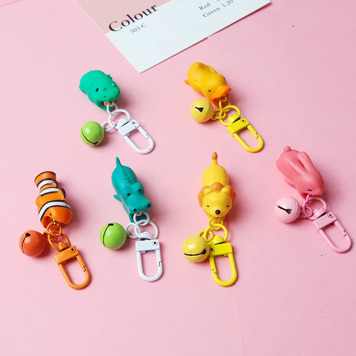 

Cute Dinosaur Crocodile Fish Lion Animal Keychain For Girl Women Key Chains Ring Car Bag Pendent Charm Airpods Accessories D349