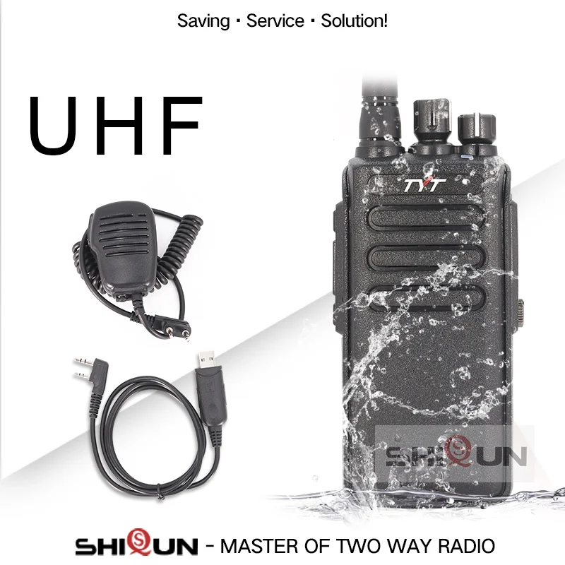 TDMA цифровое радио 136-174 МГц VHF 10 Вт TYT MD-680 MD680/MD358 UHF 10 Вт 400-480 МГц DMR цифровое двухстороннее радио 10 км IP67 водонепроницаемое - Цвет: UHF-Cable-Mic