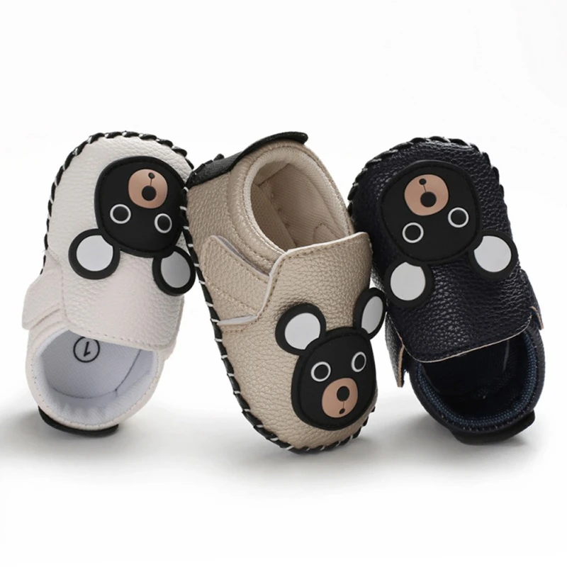  Baby Boy Anti-Slip Cartoon Bear Shoes New Spring Autumn Casual Sneakers Toddler Ear Breathable Soft
