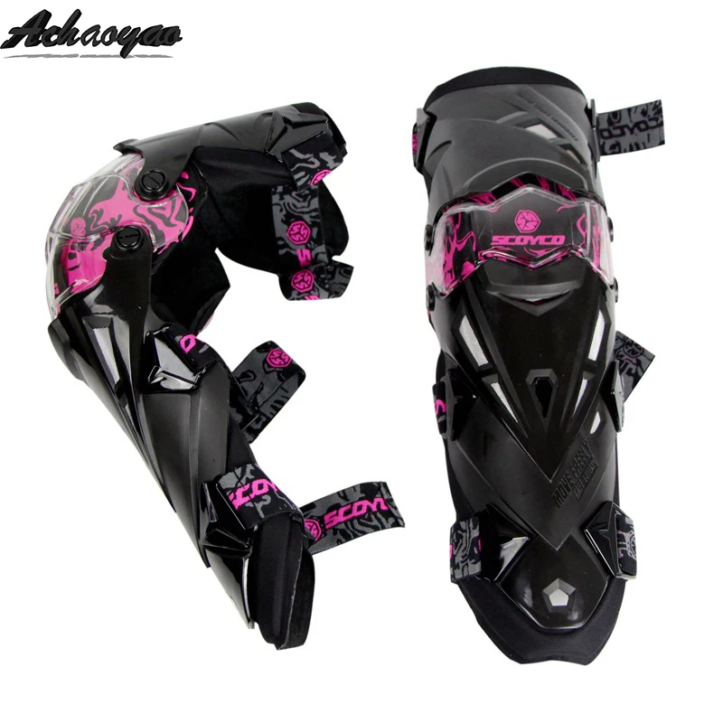 Moto rcycle наколенник для мужчин Защитное Снаряжение Наколенник наколенник Rodiller Equip для мужчин t gear moto cross Joelheira rodilleras moto mx - Цвет: pink