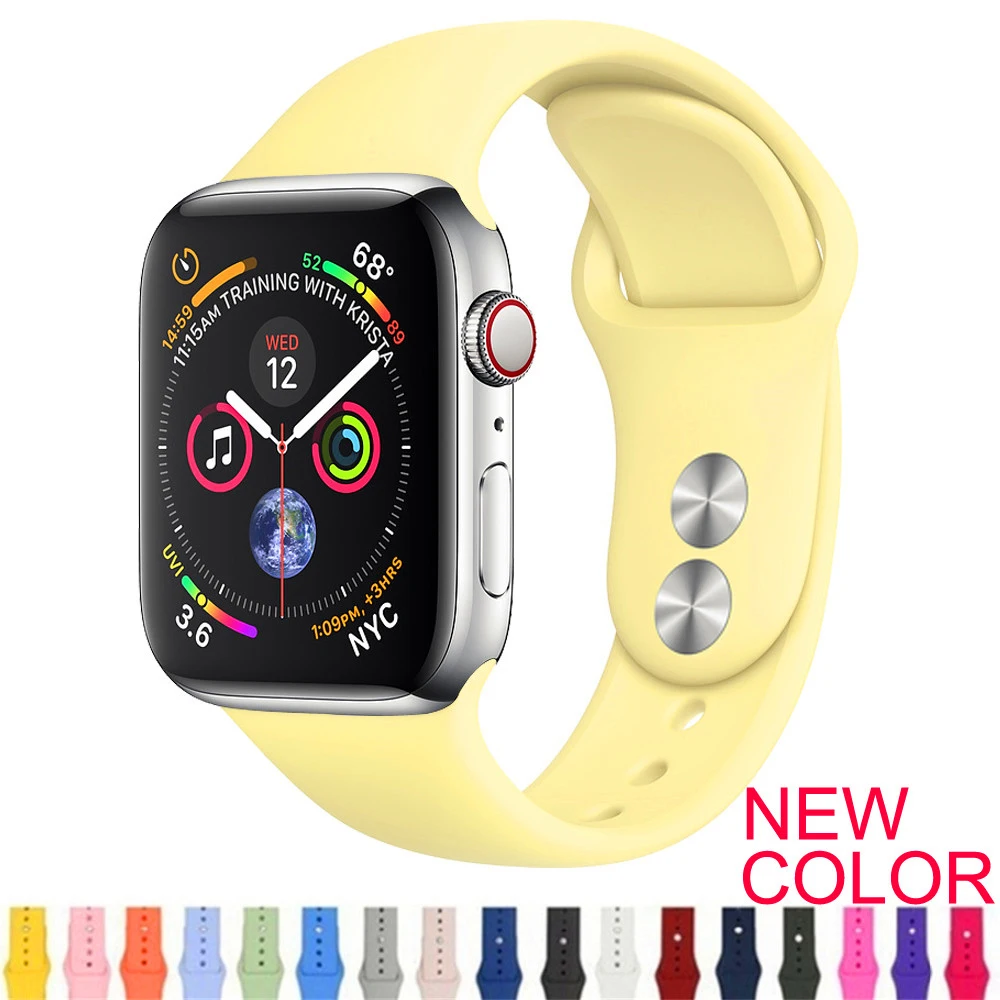 

Applicable to Apple Watch Generation Food grade silicone material Smart Colorful Watch Strap for Apple watch1/2/3/4 amazfit bip