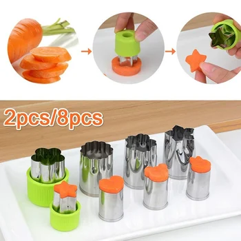 

2020 Vegetable Fruit Cutter Mold 8Pcs Flowers Cartoon Cutter Mold Stainless Steel Cake Cookie Biscuit Cutting Shape DIY Tools