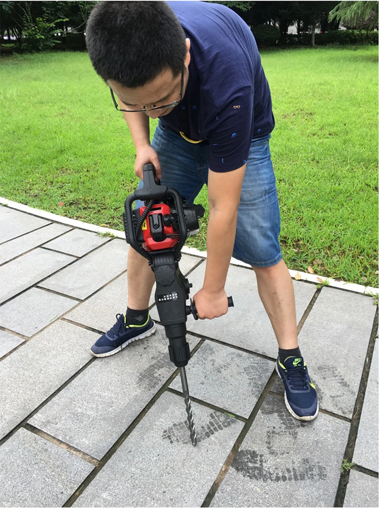 Multi functional crusher tree digger portable drill rock hammer impact drill gasoline hammer picker