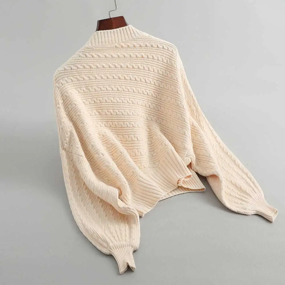 Женский свитер и пуловеры винтажный вязаный воротник-стойка рукав "летучая мышь" женский свитер толстые пуловеры Pull Femme Tricot