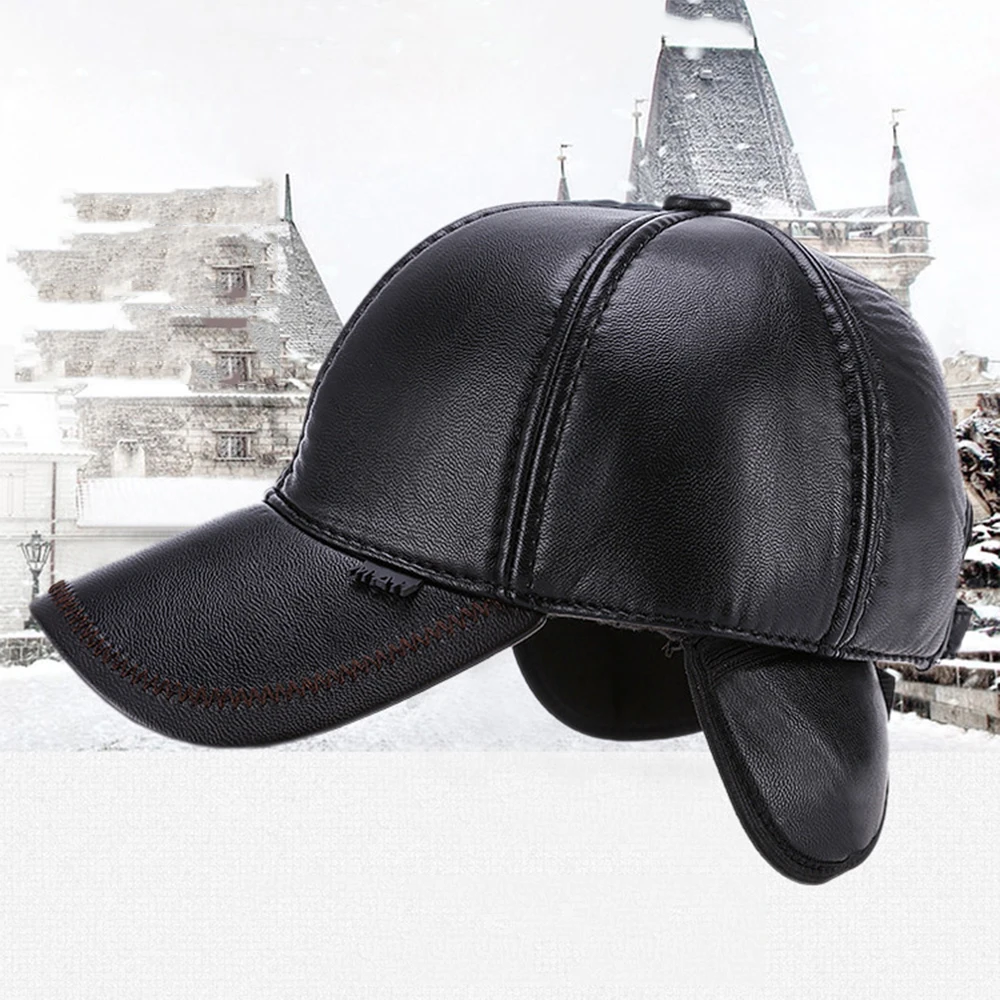 Зимняя бейсболка для мужчин кожаные теплые шапки Casquette мужские бейсболка для папы регулируемые кепки в стиле хип-хоп Bone Gorras