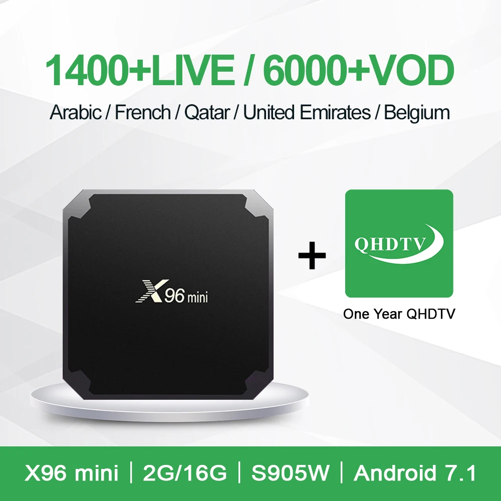 X96 Мини Android 7,1 ТВ приставка QHD ТВ подписка 1800 каналов Франция IP tv QHD ТВ арабский Европа 1G/8G 2G/16G X96mini телеприставка
