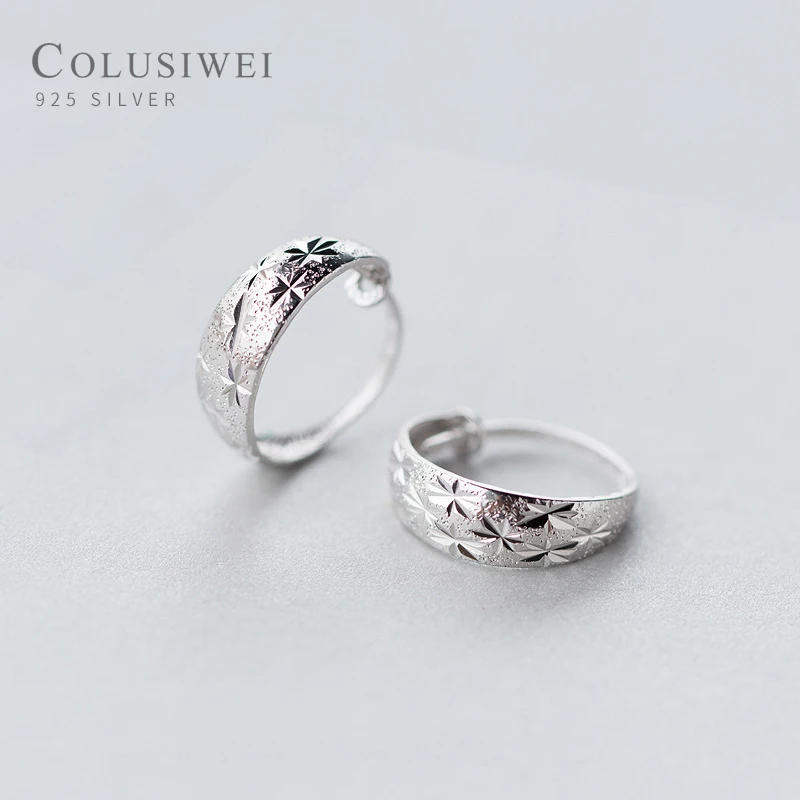 

Colusiwei 2020 New Genuine 925 Sterling Silver Vintage Pattern Hoop Earrings for Women lathes carved flowers Fine Silver Jewelry