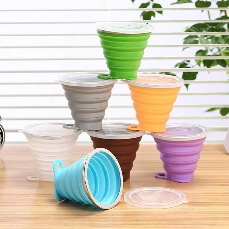 270mL Foldable Silicone Cup Outdoor Retractable Ultra-thin Drinking Mug