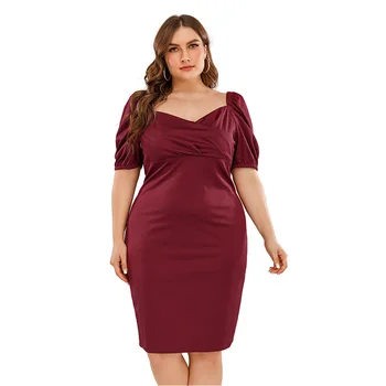 

Summer 2020 Fashion New Hot Sale Retro Palace Style Banquet Vintage Dress Bag Hip Slim Sheath Dress For Women Vestidos