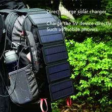 Carregador de células solares dobrável de 10w 5v 2.1a, dispositivo de saída usb, painel portátil para smartphones, aventura ao ar livre
