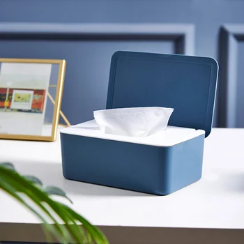 

Multifunctional Dustproof Tissue Storage Box Case Wet Wipes Dispenser Holder with Lid for Face Cover DTT88