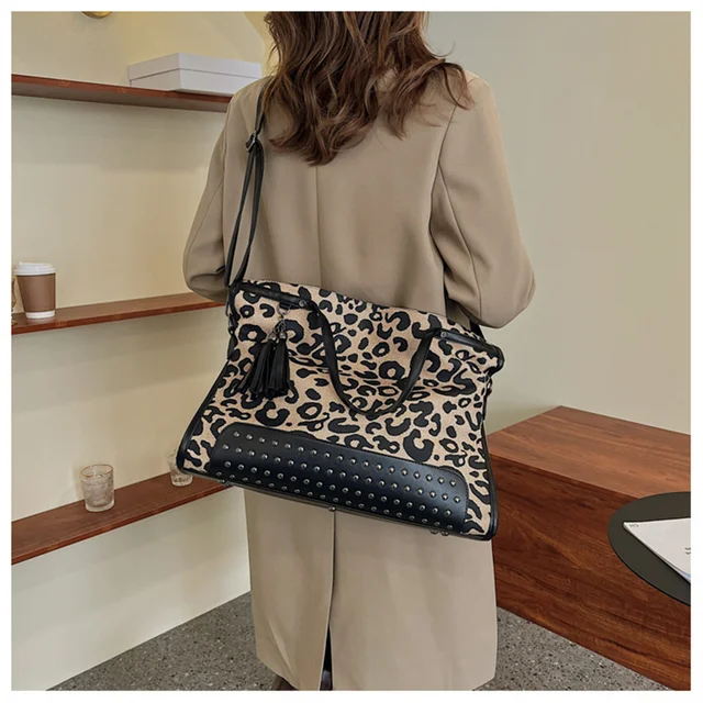 Black Leopard Tote Bags Women Casual Canvas Purse Cowhide Tote Bag Animal  Print Cheetah Shoulder Handbag For Women Fashion Bag - AliExpress