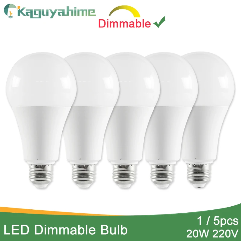 

Kaguyahime 1pc/5pcs 20W Dimmable High Bright E27 LED Lamp 220V LED Bulb E27 LED Light Lampada Lampara Bombilla Ampoule 6w 9w 15w
