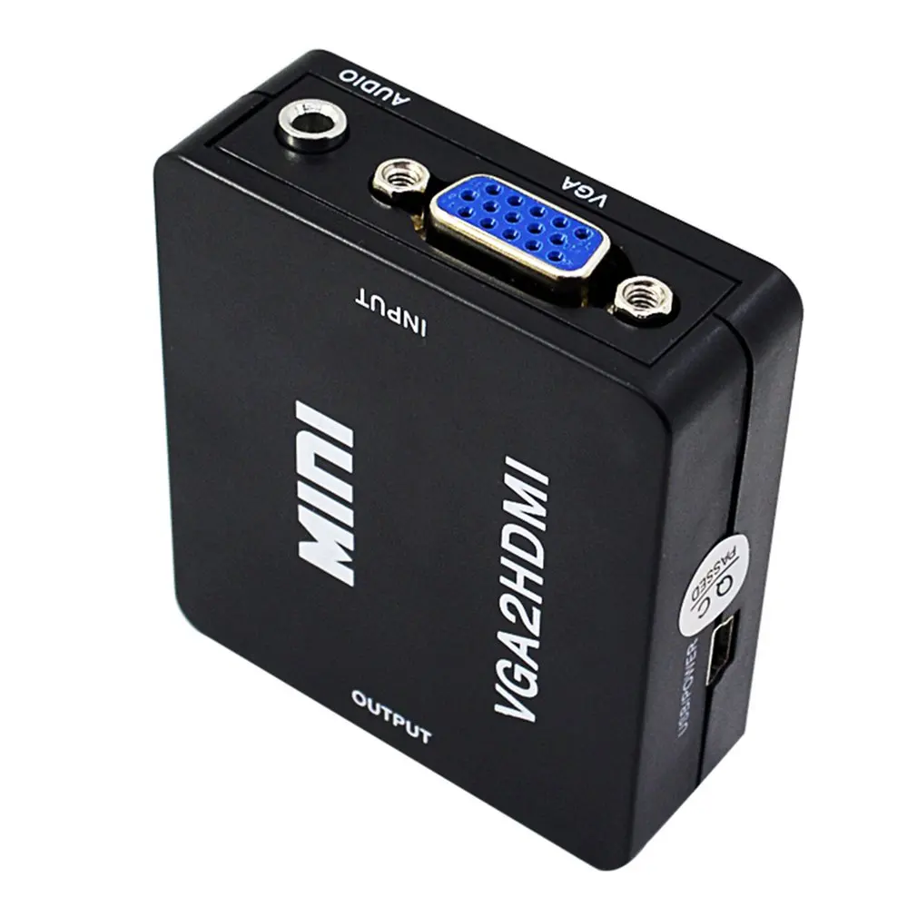 Мини преобразователь из VGA в HDMI VGA2HDMI адаптер VGA в HDMI 1080P зарядный кабель адаптер конвертер для HDTV проектора