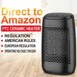 1200W Portable Electric Mini Fan Space Heater Winter Warm Home Office Desk US Plug PTC Ceramic Heating Energy Saving Dropshippin