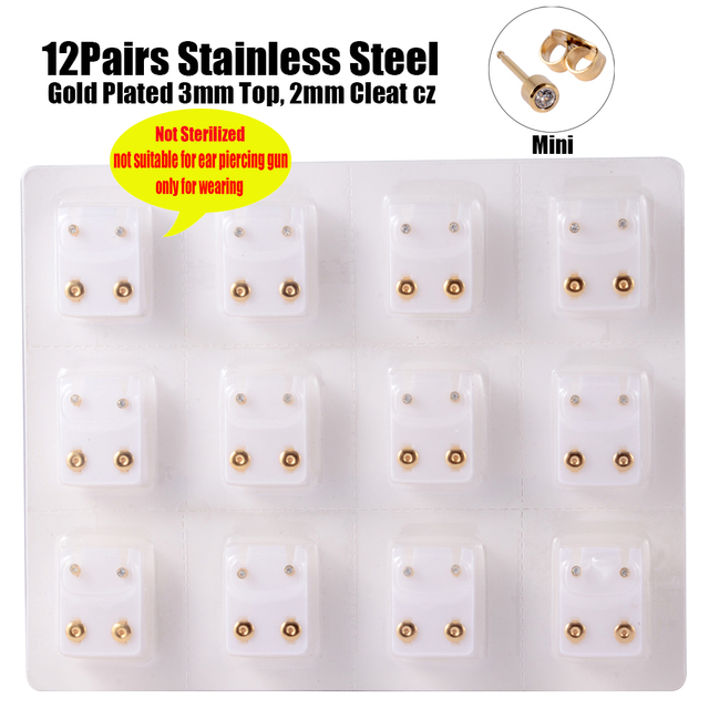 Stainless Steel Gold Color&Silver Color Full Moon Piercing Ear Cartilage Tragus Stud Jewelry Earring(Not for use in Gun)