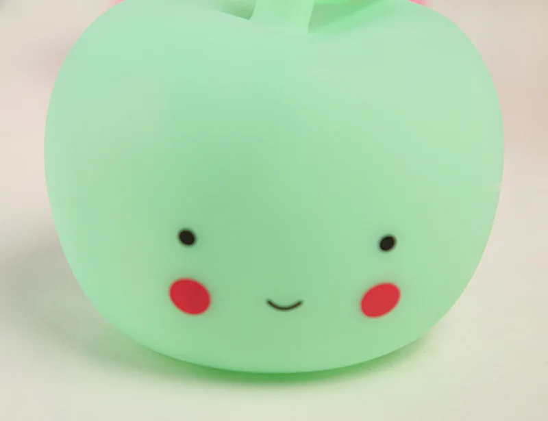 Led красочные мягкие Apple маленький ночник силиконовые оригинальность Детские энергосберегающие прикроватные детские лампы игрушка украшение на Рождество дома